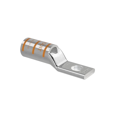 Panduit One-Hole Compression Lug, Standard Barrel, Copper, Orange LCAN3/0-56-X